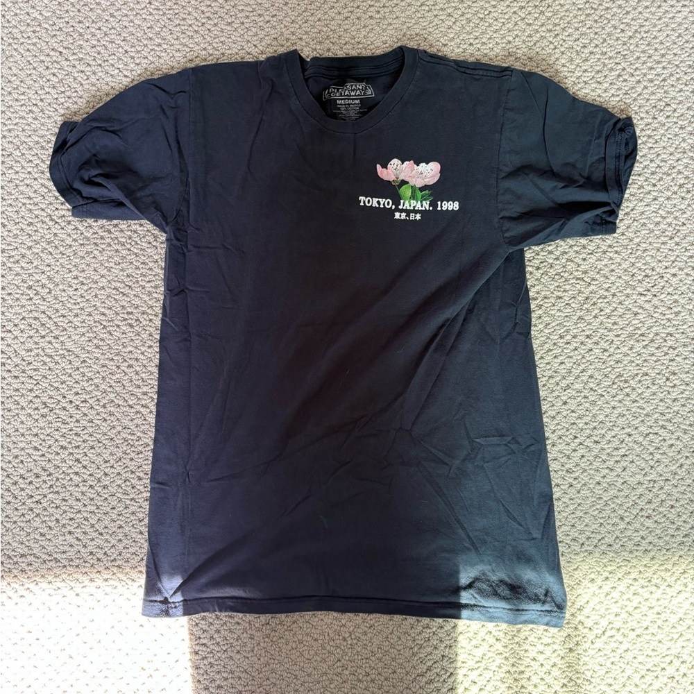 Black Graphic T-Shirt with Tokyo Japan Design